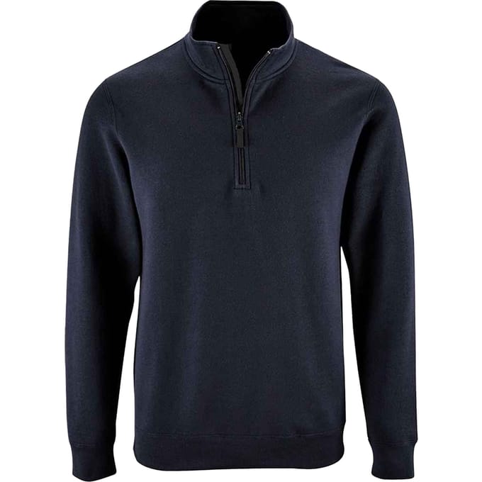 SOLS Heren Stan Zip Staande Kraag Trui (Franse marine)