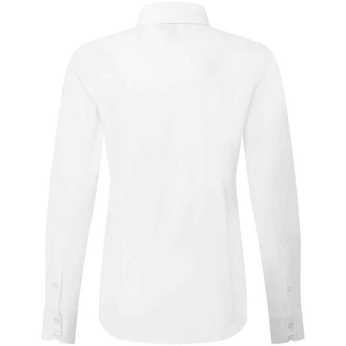 Premier Dames Recyclight Poplin Lange Mouw Shirt (Wit)