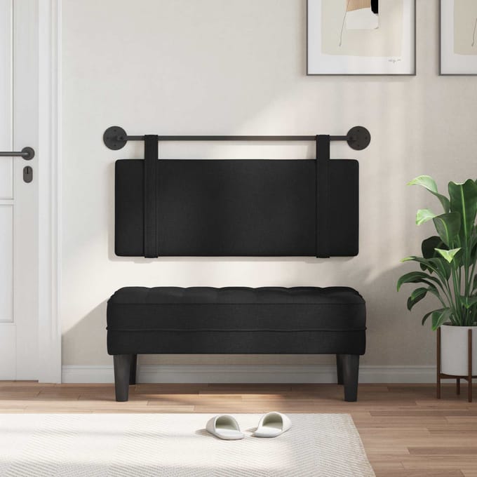 vidaXL - Hangend - hoofdbord - Zwart - Stof