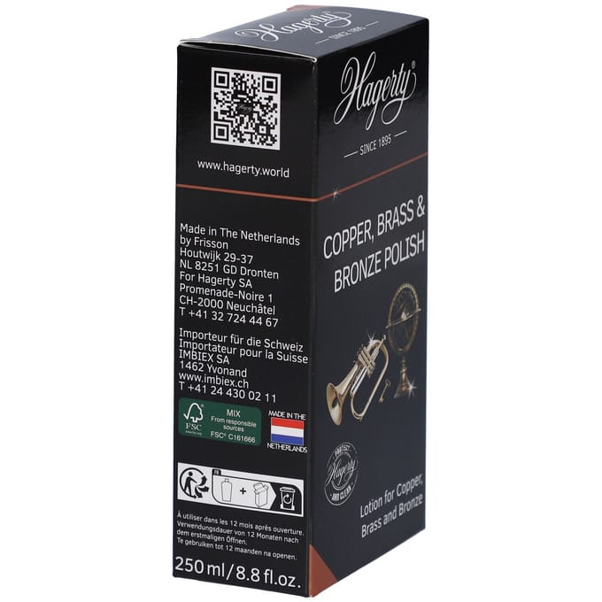 Hagerty Copper, Brass & Bronze Polish - Poetsmiddel voor koper, messing en brons 250 ml