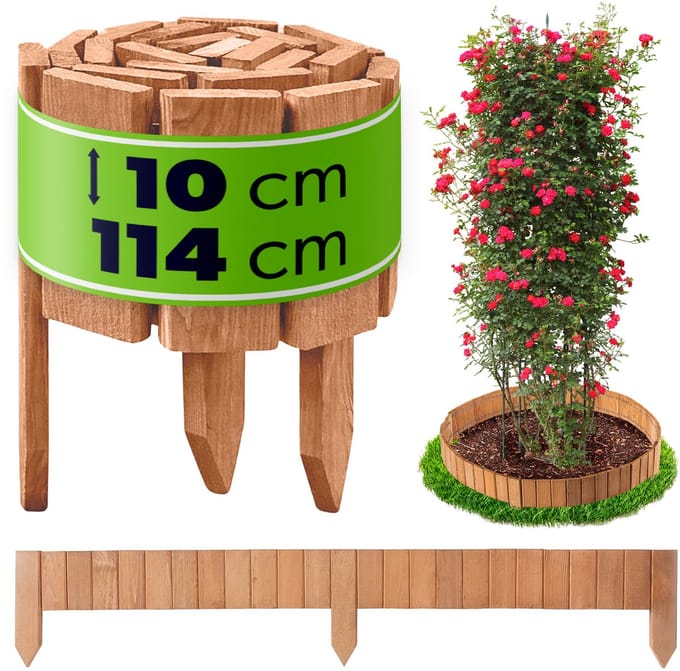 KADAX Houten schutting rolborder L110 H10cm eiken K