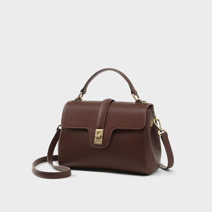 Dames schoudertas/messengerbag van Premium Sense, geschikt voor dagelijks gebruik. brown