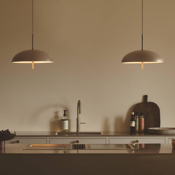 DFTP by Nordlux Hanglamp Versale, bruin, Ø 35 cm, metaal, 2 x E27
