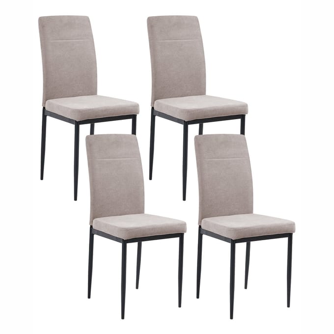 RINER - Eetkamerstoel set van 4 - Taupe - Polyester