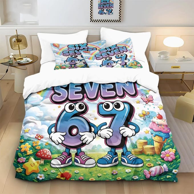 Grappige 67 Graffiti Stijl 67 Element Game Controller Beddengoed Set Dekbedovertrek Set Meerdere Maten Beddengoed Decoratie Zacht Machinewasbaar 100x135cm-2pcs