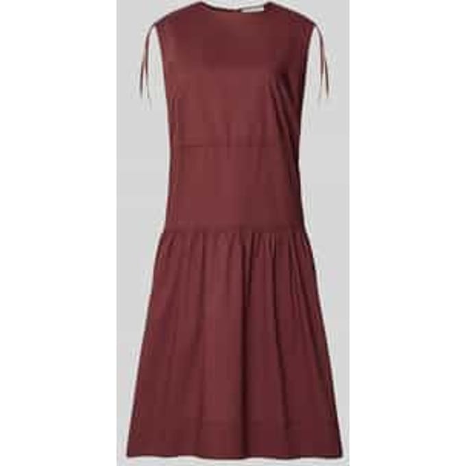 Midi-jurk in laagjeslook met ronde hals