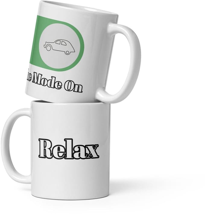 De2pktjes - Relax - Deuche Mode On Mok (300ml) - Witte Glanzende Mok voor de Echte Citroën liefhebber!