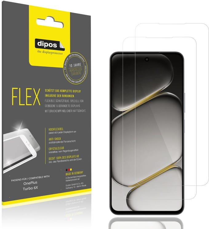 dipos – 2x Beschermfolie geschikt voor OnePlus Turbo 6X | 3D Full Cover Screenprotector | 100% Passend