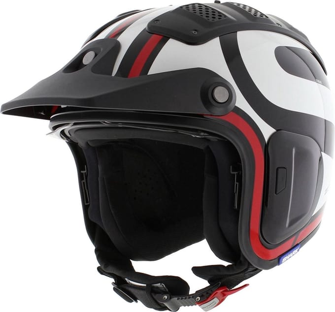 Shark X-Drak 2 Trial Helm Thrust-R glans zwart wit rood XS - Motorhelm Scooterhelm
