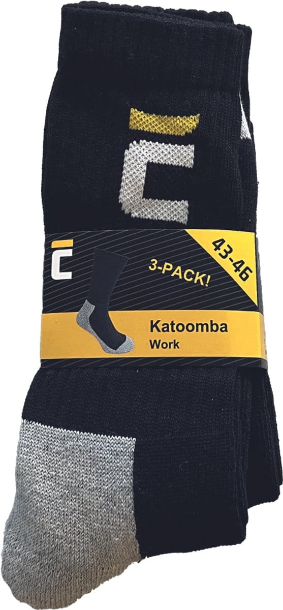 SafeWorker KATOOMBA (3 paar) werksokken 03160053 - Zwart - g.43-46