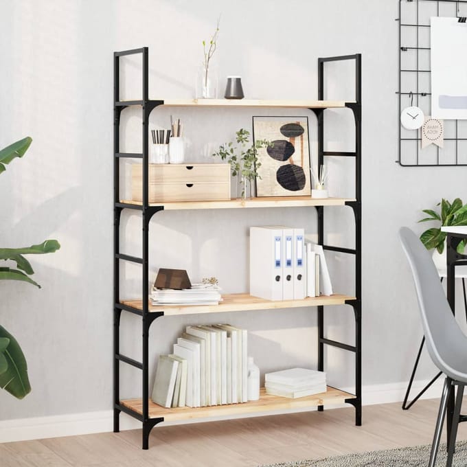 vidaXL - Wandschappen - 4 - st - zwevend - 100x30x2 - cm - onbehandeld - acaciahout