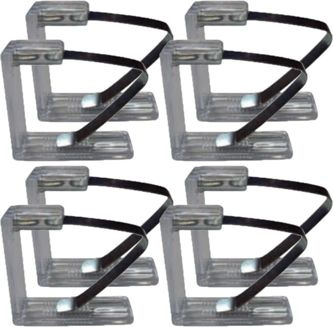 MSV Tafelkleed klemmen - 8x stuks - transparant- kunststof - 4,5 x 6 cm