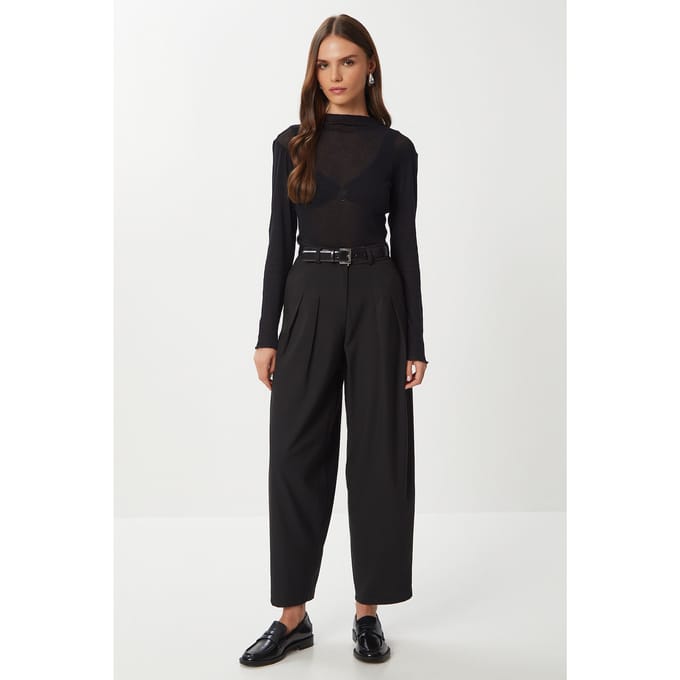 Hoge Taille Plissé Tailored Broek