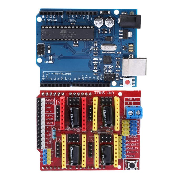 Pour les kits de contrôleur CNC Shield de Quimat avec moteur pas à pas pour imprimante 3D black