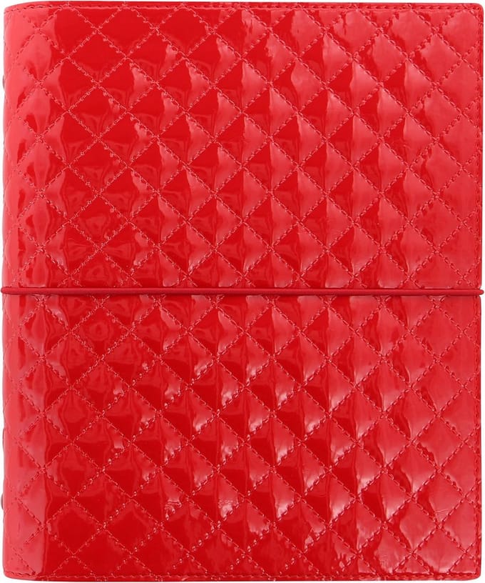 A5 Organizer - Agenda Planner - Dagelijkse Planning - Glanzende Padded Cover - 30mm Ringmechanisme - Rood
