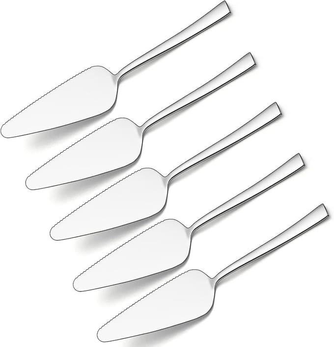 RVS Taartschepper met Cake Mes en Servies, Perfect voor Taarten en Desserts, 5-delige Set
