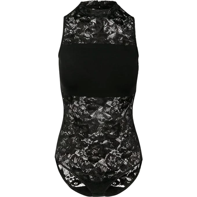 Urban Classics Ladies Lace Body Body's zwart L Katoen -