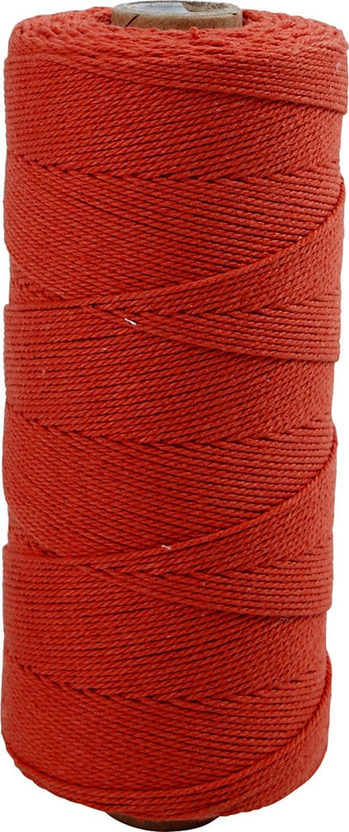 Macramé koord, L: 315 M, dikte 1 mm, Dunne kwaliteit 12/12, rood, 220 gr/ 1 bol