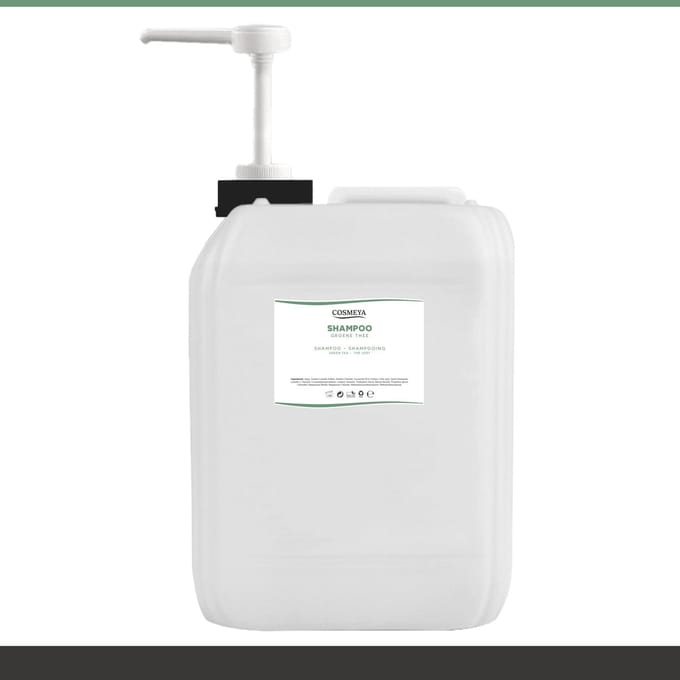 Shampoo - Groene Thee - Transparant - 5 Liter - Cosmeya | Navullen.com Navullen Cosmeya.nl Ltr Jerrycan Met Pomp Navulling Q1