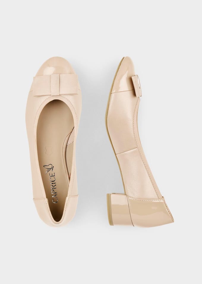 Pumps met elegante strik - beige - Gr. 41 van Goldner Fashion