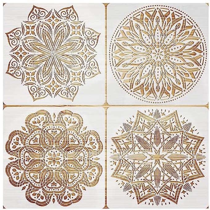 Grote Mandala Stencils voor Creatieve Projecten - Herbruikbare Sjablonen voor Schilderen, Knutselen en Decoratie