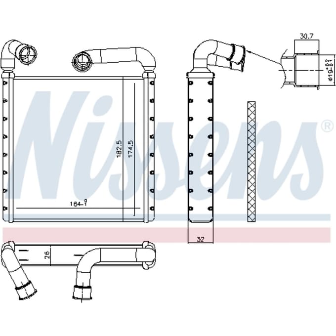 Warmtewisselaar, interieur verwarming NISSENS 73943