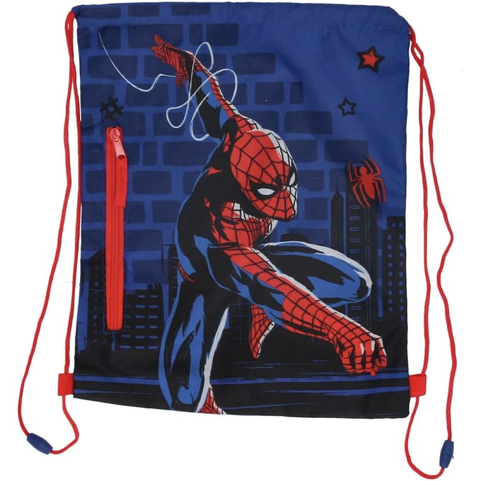 Spiderman Gymtas met rits - Zwemtas - 40 cm - Blauw - Voor Kinderen