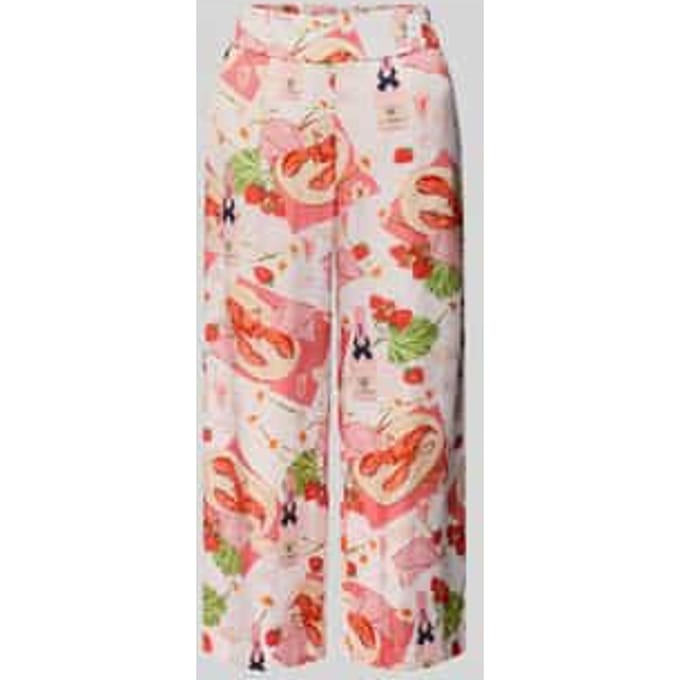 Wide fit stoffen broek met elastische band