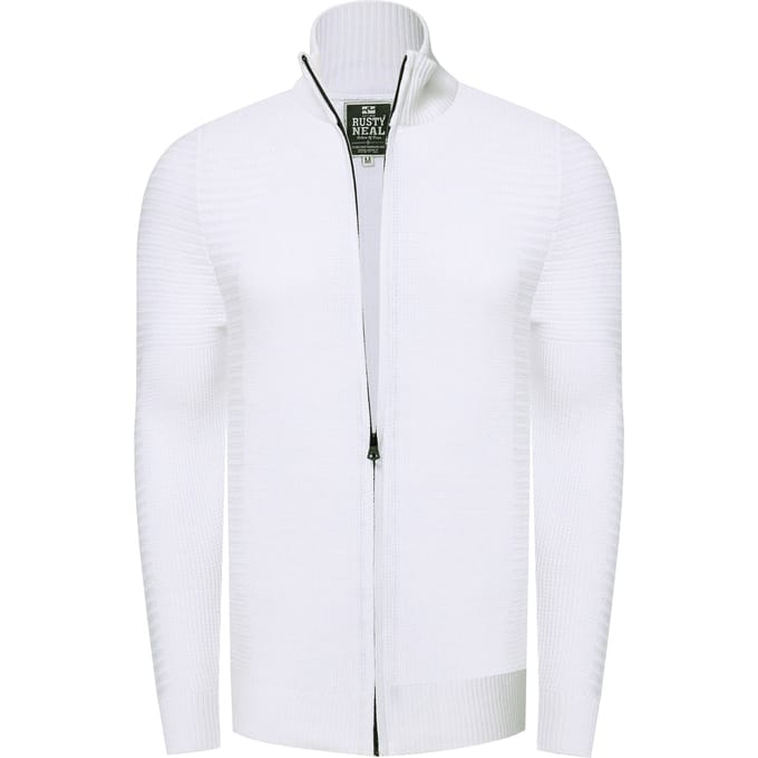 Fijne gebreide jas in biker-stijl met slim fit pasvorm