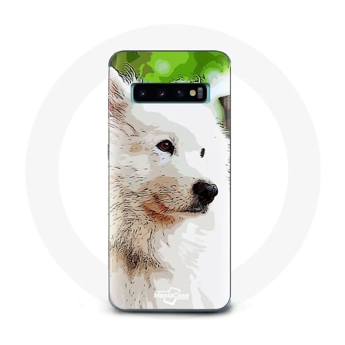 Coque pour Samsung Galaxy S10 Edge Chien Samoyède Blanc