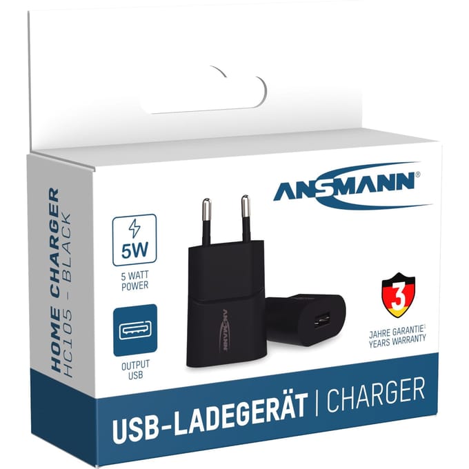 Ansmann HomeCharger HC105 USB-oplader 5 W 1x USB-A Zwart Binnen