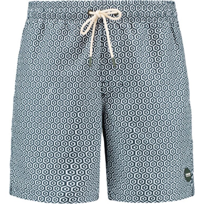 Shiwi Heren zwemshort mike 7" doolhof print groen/wit