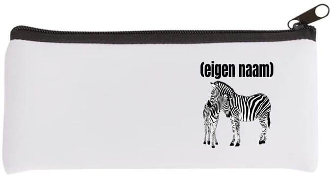 Akyol - 2 zebra's Etui - Dierentuin - zebra liefhebbers - met eigen naam - zebra spullen - gepersonaliseerd - 20 bij 9 cm