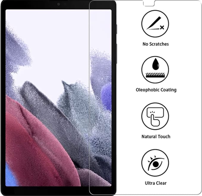 CHPN - Screen protector geschikt voor Samsung Galaxy Tab A7 Lite met Arc-Edge - Tempered Glass Screen Protector - Tablet beschermen tegen krassen
