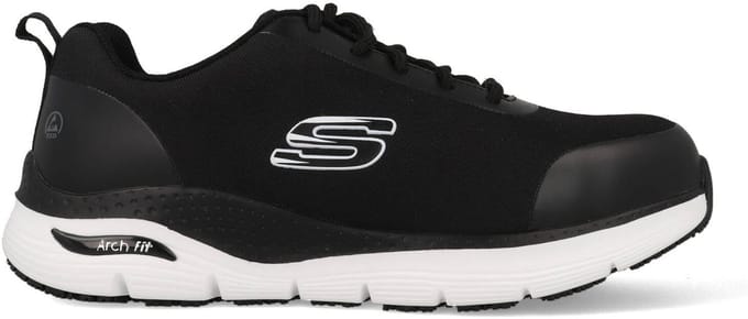Skechers heren veiligheidssneakers SRRINGSTAP ARCH FIT 200086EC BKW zwart/wit