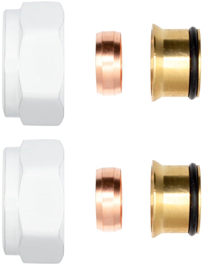 Belrad Klemkoppelingen M15 Wit (2 stuks)