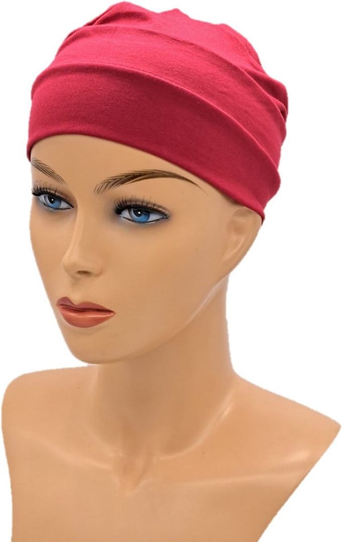 Johnson Headwear - Chemo Muts Dames - Donker Rood / Luchtig - Chemo Muts - Chemo Cap - Muts - Cap - Hoofddeksel