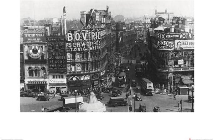 Kunstdruk Time Life - Piccadilly Circus London 1942 60x80cm