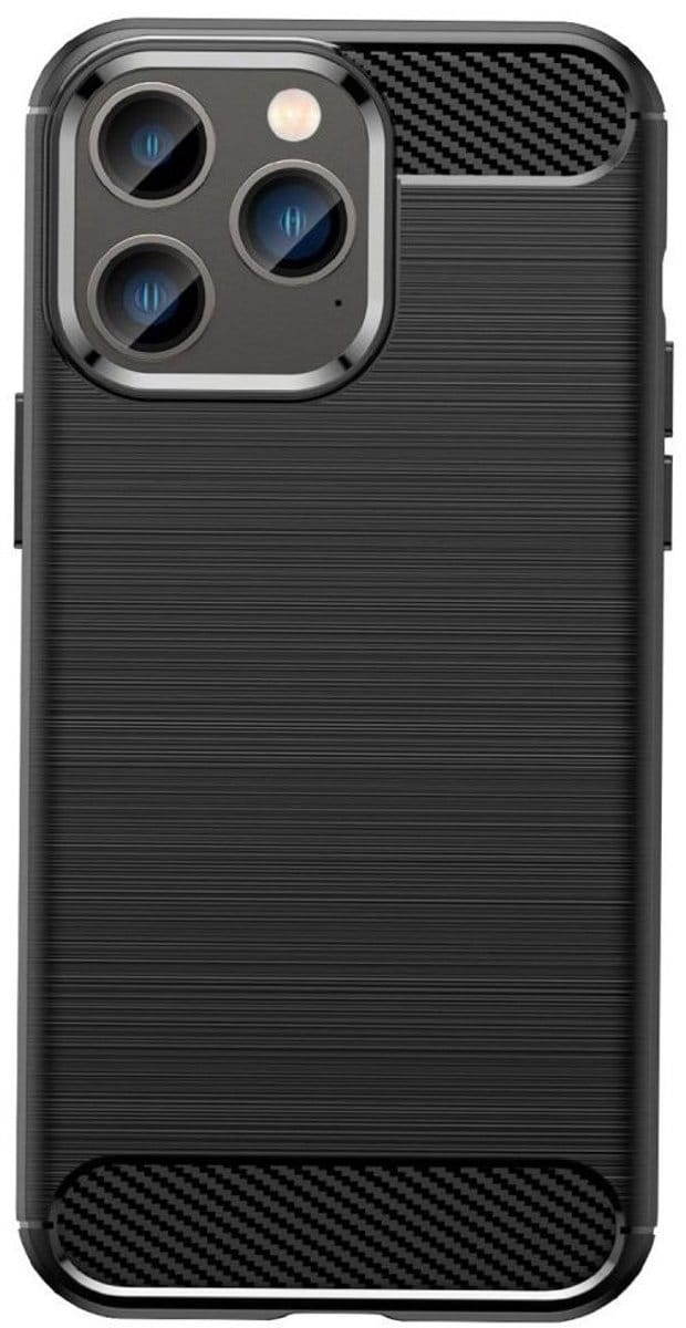 Mobiq Carbon Look Hoesje geschikt voor iPhone 16 Pro Max - Flexibele TPU Case