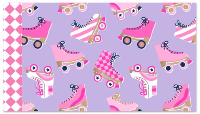 Cadeauzakjes 17x25 cm - Roller Skates Lilac - Check Pink - 10 stuks