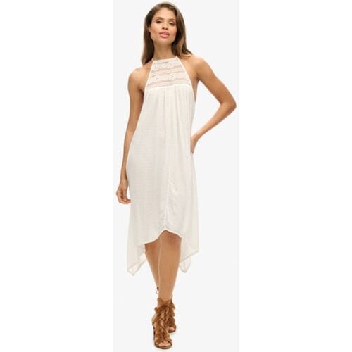 Superdry Ibiza Midi-halterjurk Wit Grootte: 44