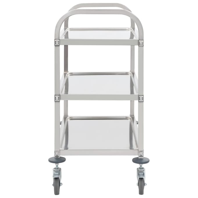 vidaXL - Keukentrolley - 3-laags - 95x45x83,5 - cm - roestvrij - staal