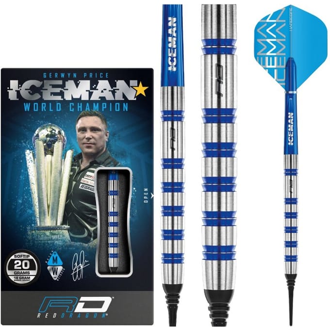 RED DRAGON - Gerwyn Price Challenger: Softip Dartpijlen - 20 gram - 18 gram barrel weight