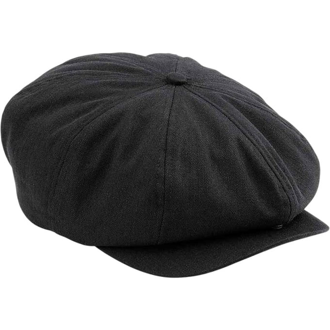 Beechfield 5 Paneel Newsboy Cap (Zwart)