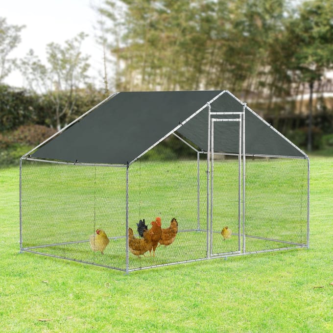 Kippenren Wels buitenren 3x2x2 m donkergroen pro.tec