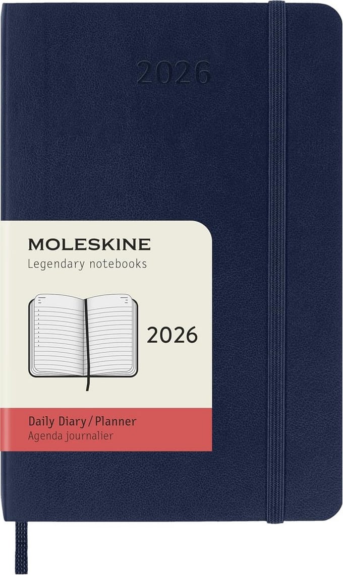 12 maanden planner 2026, pocket formaat, 1 dag = 1 pagina, stevig ontwerp