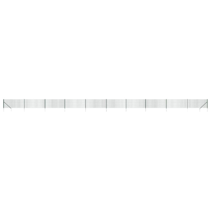 vidaXL - Draadgaashek - met - grondankers - 1x25 - m - groen