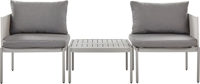 TERRACINA - Loungeset voor 2 - Lichtgrijs - Aluminium