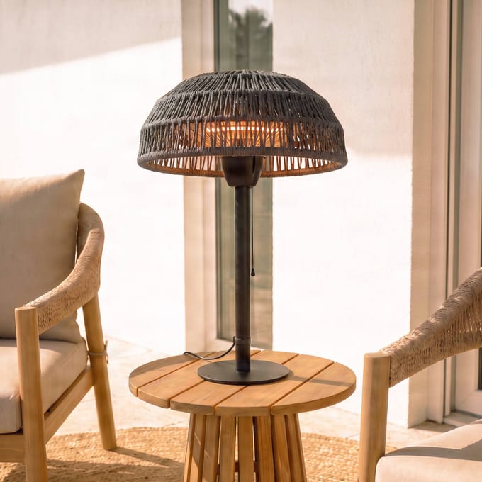 Lucande Calenza terrasverwarmer, zwart, 70 cm, 1.500 W