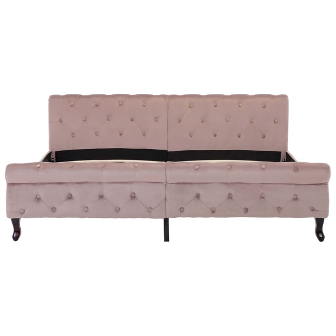 vidaXL - Bedframe - fluweel - roze - 180x200 - cm